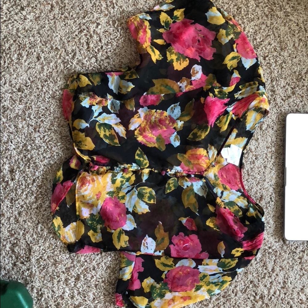 Multi color floral blouse
